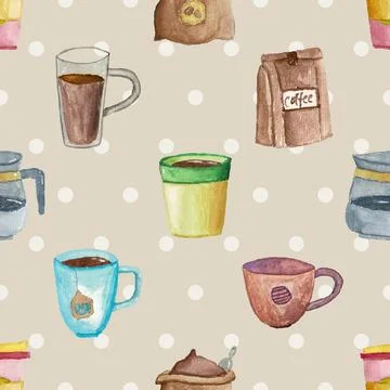 Seamless repeating pattern for coffee lovers 스톡 일러스트