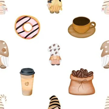 Seamless repeating pattern for coffee lovers Stock Illustration