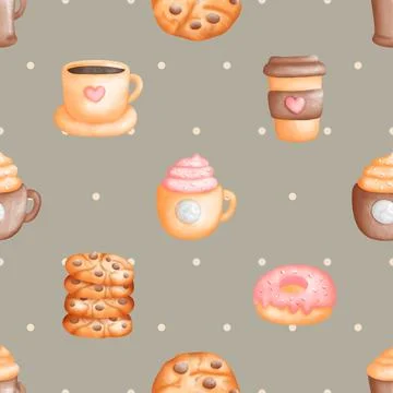 Seamless repeating pattern for coffee lovers Stock Illustration