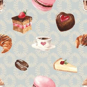 Seamless repeating pattern for coffee lovers Stock Illustration