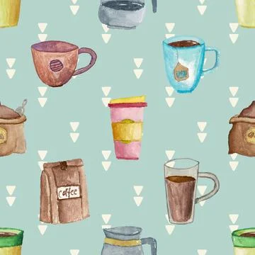 Seamless repeating pattern for coffee lovers Stock Illustration