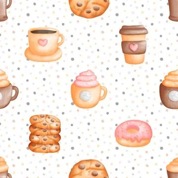 Seamless repeating pattern for coffee lovers Stock Illustration