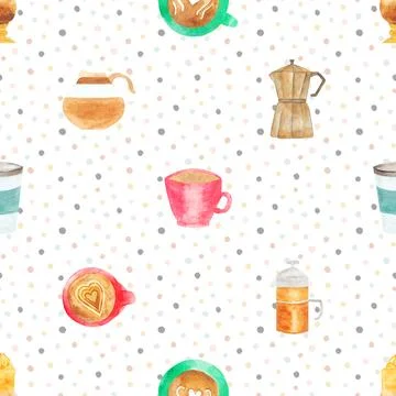 Seamless repeating pattern for coffee lovers Stock Illustration