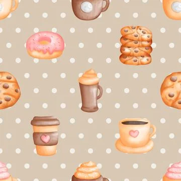 Seamless repeating pattern for coffee lovers Stock Illustration