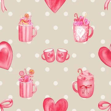 Seamless repeating pattern for coffee lovers Stock Illustration