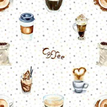 Seamless repeating pattern for coffee lovers Stock Illustration