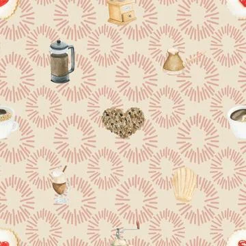 Seamless repeating pattern for coffee lovers Stock Illustration