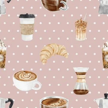 Seamless repeating pattern for coffee lovers Illustrazione stock