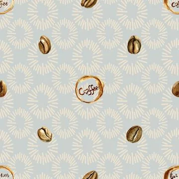 Seamless repeating pattern for coffee lovers Illustrazione stock