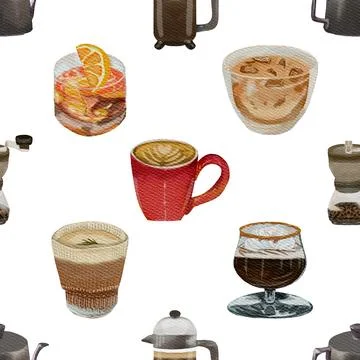 Seamless repeating pattern for coffee lovers 스톡 일러스트