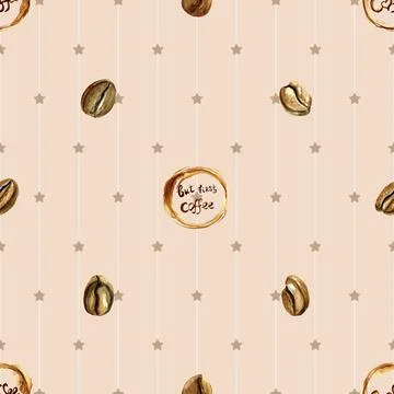 Seamless repeating pattern for coffee lovers Stock Illustration