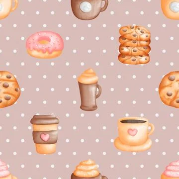 Seamless repeating pattern for coffee lovers Stock Illustration