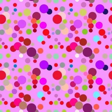 Seamless repeating pattern of colored circles Illustrazione stock