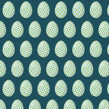 Seamless repeating pattern of colored Easter eggs. Stock Illustration