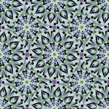 Seamless repeating pattern of colored mandalas Illustrazione stock