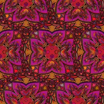 Seamless repeating pattern of colored mandalas Illustrazione stock