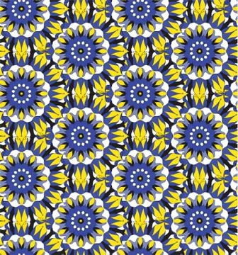 Seamless repeating pattern of colored mandalas Illustrazione stock