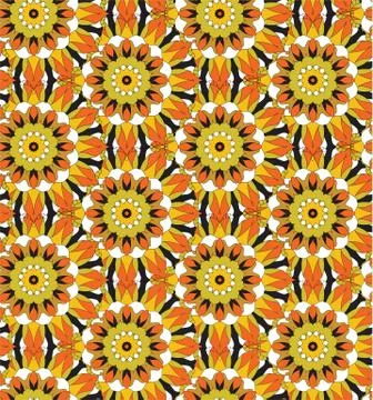 Seamless repeating pattern of colored mandalas Illustrazione stock