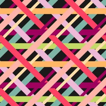 Seamless repeating pattern of colored thick lines Illustrazione stock