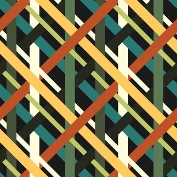 Seamless repeating pattern of colored thick lines Illustrazione stock