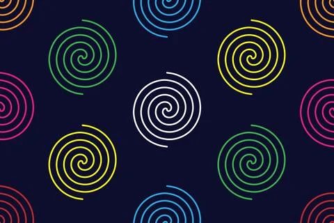 Seamless repeating pattern of colorful spirals. Stock Illustration
