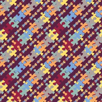 Seamless repeating pattern consisting of puzzles Stock Illustration