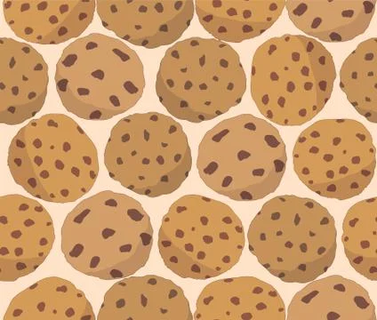 Seamless repeating pattern of cookies Stock Illustration