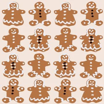 Seamless repeating pattern of cookies Stock Illustration