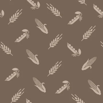Seamless repeating pattern of corn and cereals Stock Illustration