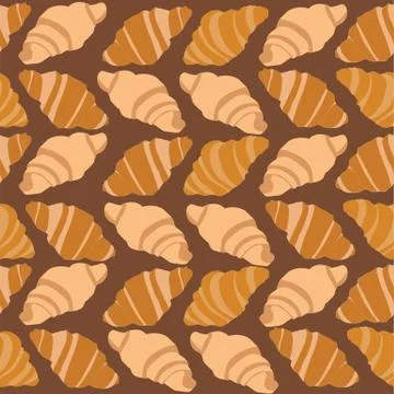 Seamless repeating pattern of croissants 스톡 일러스트