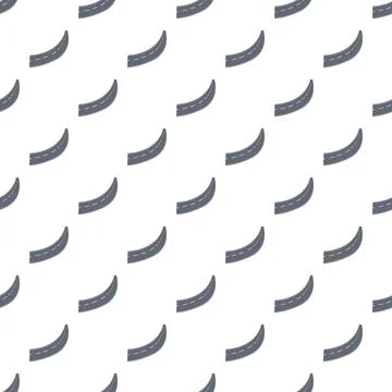 Seamless repeating pattern of curving road segments Stock Illustration