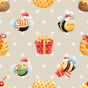 Seamless repeating pattern with cute bears Stock Illustration