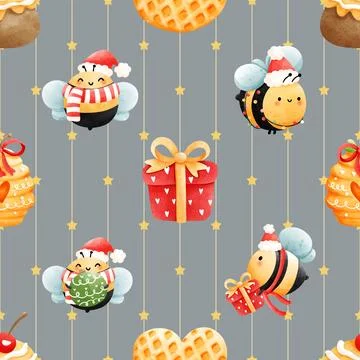 Seamless repeating pattern with cute bears Stock Illustration