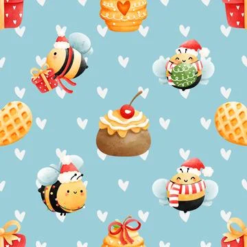 Seamless repeating pattern with cute bears Stock Illustration