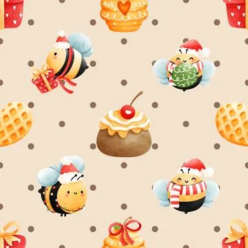 Seamless repeating pattern with cute bears Stock Illustration