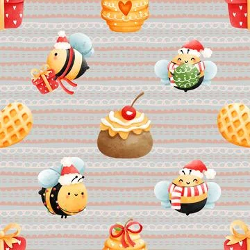Seamless repeating pattern with cute bears Stock Illustration