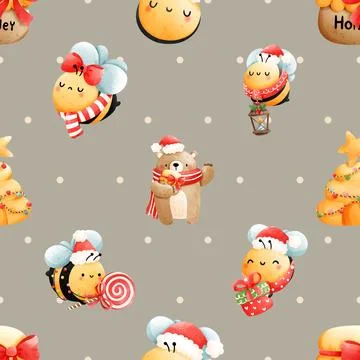 Seamless repeating pattern with cute bears Illustrazione stock