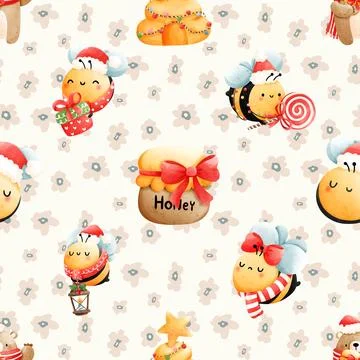Seamless repeating pattern with cute bears Stock Illustration