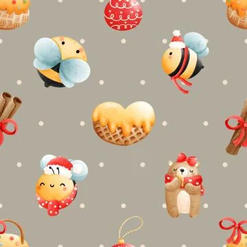 Seamless repeating pattern with cute bears Stock Illustration