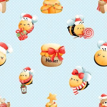 Seamless repeating pattern with cute bears Stock Illustration