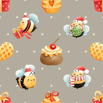 Seamless repeating pattern with cute bears Stock Illustration