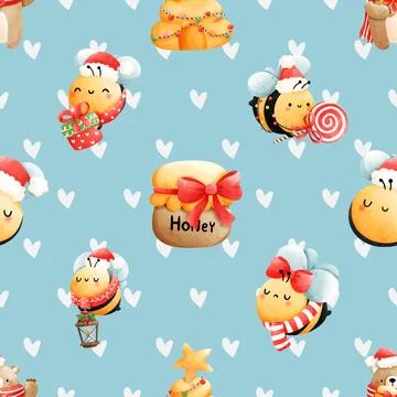 Seamless repeating pattern with cute bears Stock Illustration