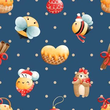 Seamless repeating pattern with cute bears Stock Illustration