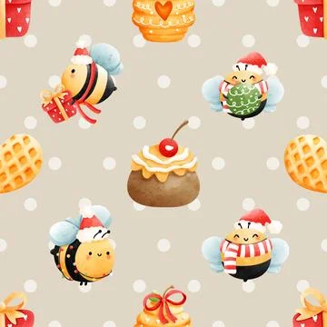 Seamless repeating pattern with cute bears Stock Illustration
