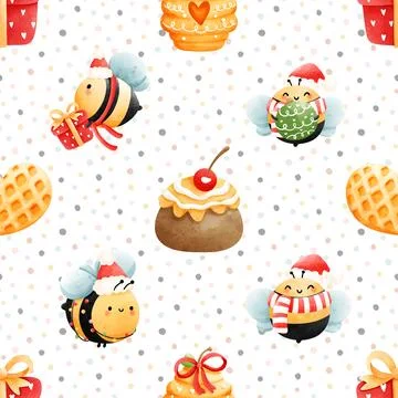Seamless repeating pattern with cute bears Stock Illustration