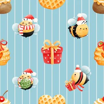 Seamless repeating pattern with cute bears Stock Illustration