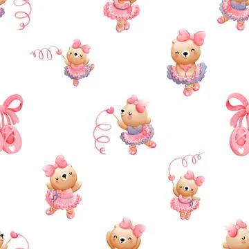 Seamless repeating pattern with cute bears Stock Illustration