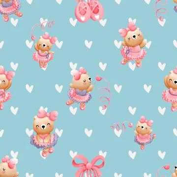 Seamless repeating pattern with cute bears 스톡 일러스트