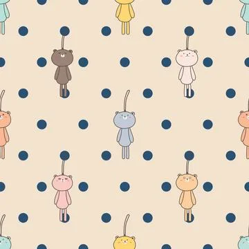 Seamless repeating pattern with cute bears Stock Illustration