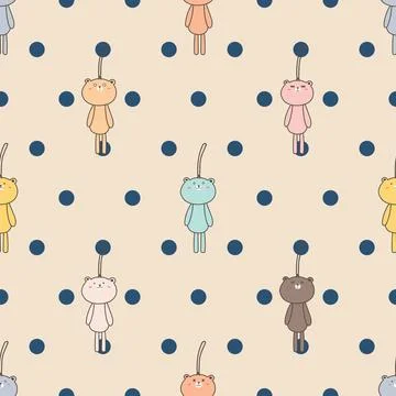Seamless repeating pattern with cute bears Stock Illustration